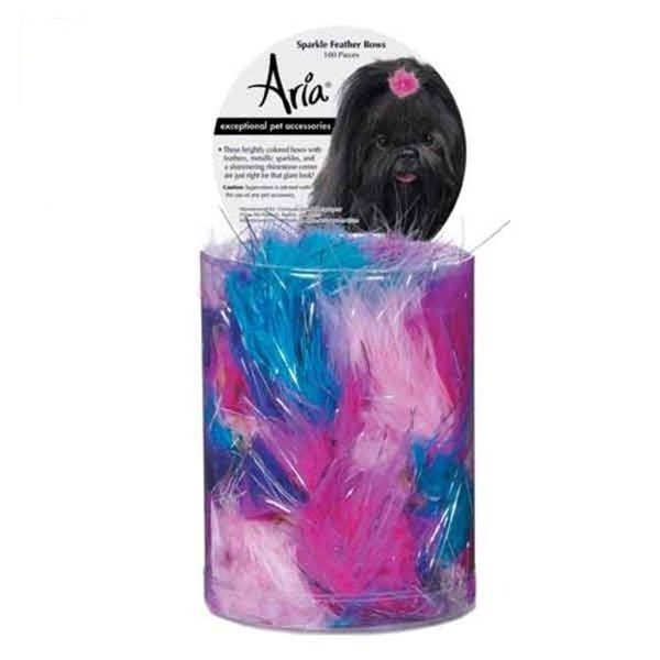 Petedge Aria Sparkle Feather Bows Canister; 100 Piece DT1058 99